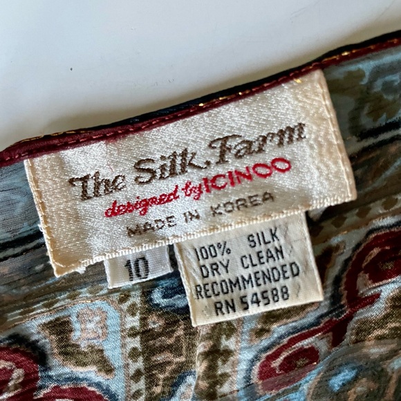 Vintage 70s The Silk Farm 100% Silk Semi Sheer Dress - Picture 6 of 9